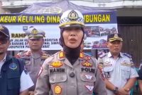 Tim gabungan melakukan pemeriksaan angkutan Lebaran di Terminal Simpang Empat, Kabupaten Pasaman Barat, Senin pagi, (9/3/2026).