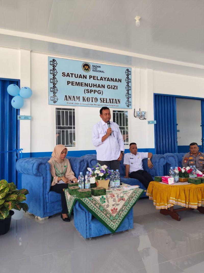 Pemerintah Kabupaten Pasaman Barat resmi meresmikan Satuan Pelayanan Pemenuhan Gizi (SPPG) Anam Koto Selatan, Kecamatan Kinali, pada Rabu (22/4/2026).