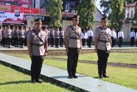 Kapolres Pasaman Barat AKBP Agung Tribawanto, S.Ik, memimpin upacara pelantikan Kasat Reskrim dan sertijab Kapolsek Pasaman di lapangan apel Mapolres setempat, Sabtu (2/5/2026).