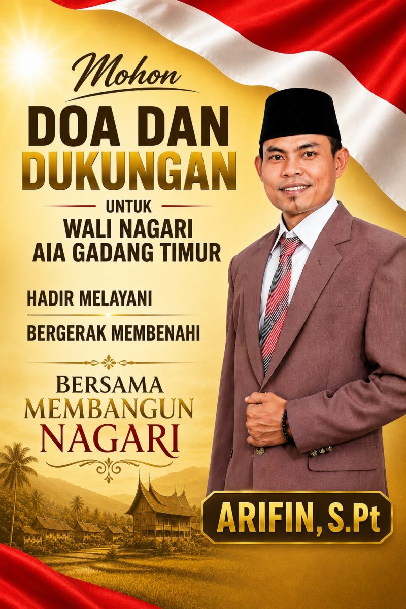 Seorang putra daerah yang telah mengabdi sejak masa Nagari Persiapan resmi menyatakan kesiapannya maju sebagai Calon Wali Nagari Aia Gadang Timur.