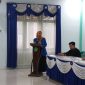 Ketua KOPRI PC PMII Pasaman Barat, Sahabati Imelia Siska Putri, dalam sambutannya di hadapan 30 kader.
