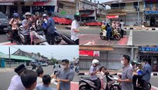 Aliansi Mahasiswa Pariaman Bersatu menggelar aksi sosial bertajuk “1 Masker 1000 Kebaikan” dengan membagikan masker gratis kepada masyarakat di kawasan Tugu Tabuik, Kota Pariaman, Jumat (11/9/2026).