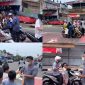 Aliansi Mahasiswa Pariaman Bersatu menggelar aksi sosial bertajuk “1 Masker 1000 Kebaikan” dengan membagikan masker gratis kepada masyarakat di kawasan Tugu Tabuik, Kota Pariaman, Jumat (11/9/2026).