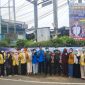 Pengurus DPD KNPI Pasaman Barat bersama Koramil Simpang Empat, BEM Akademi Kebidanan Pasaman Barat, serta mahasiswa Yaptip Pasaman Barat.